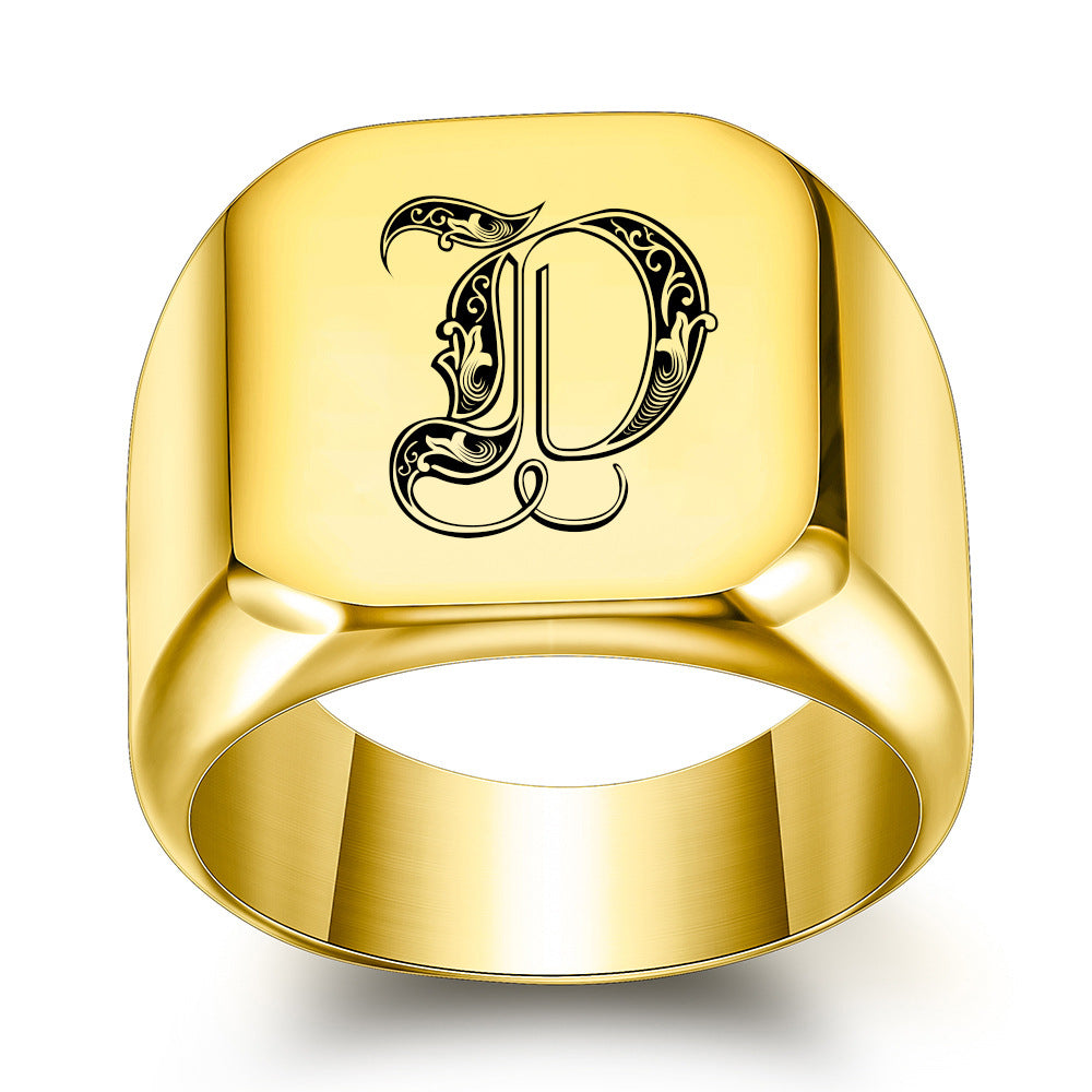 Anillo con Inicial Clásico Noble | Oro