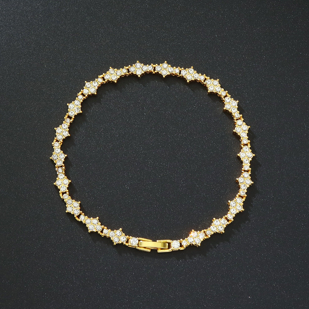 Pulsera de Tenis Clásica con Racimo | Oro blanco