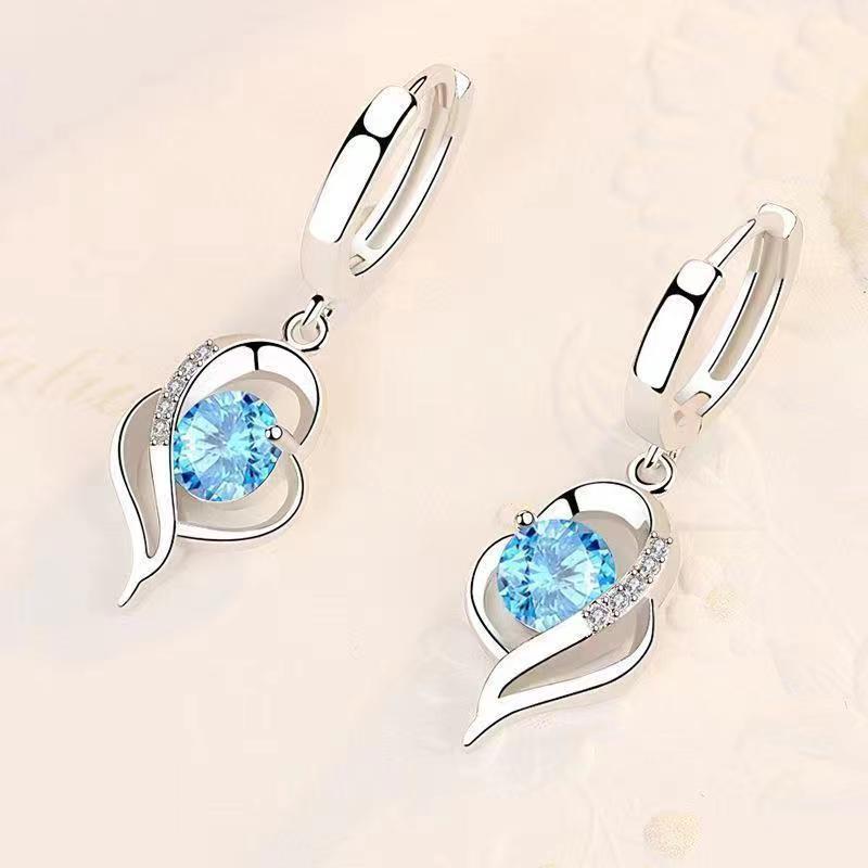 Aretes Gota Corazón Eclipse | Oro blanco