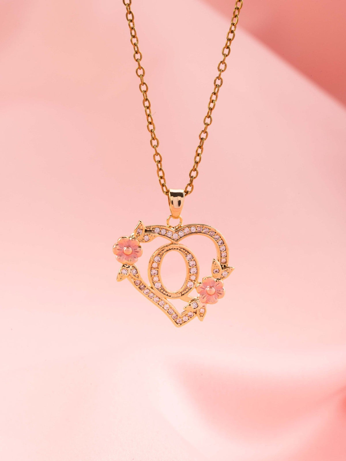 Collar con Inicial Floral | Oro