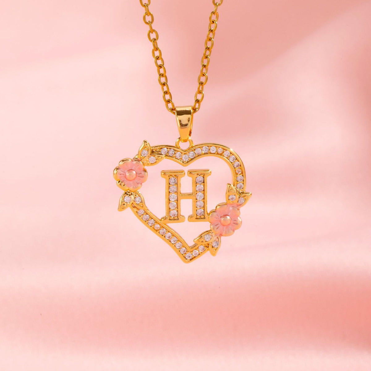 Collar con Inicial Floral | Oro