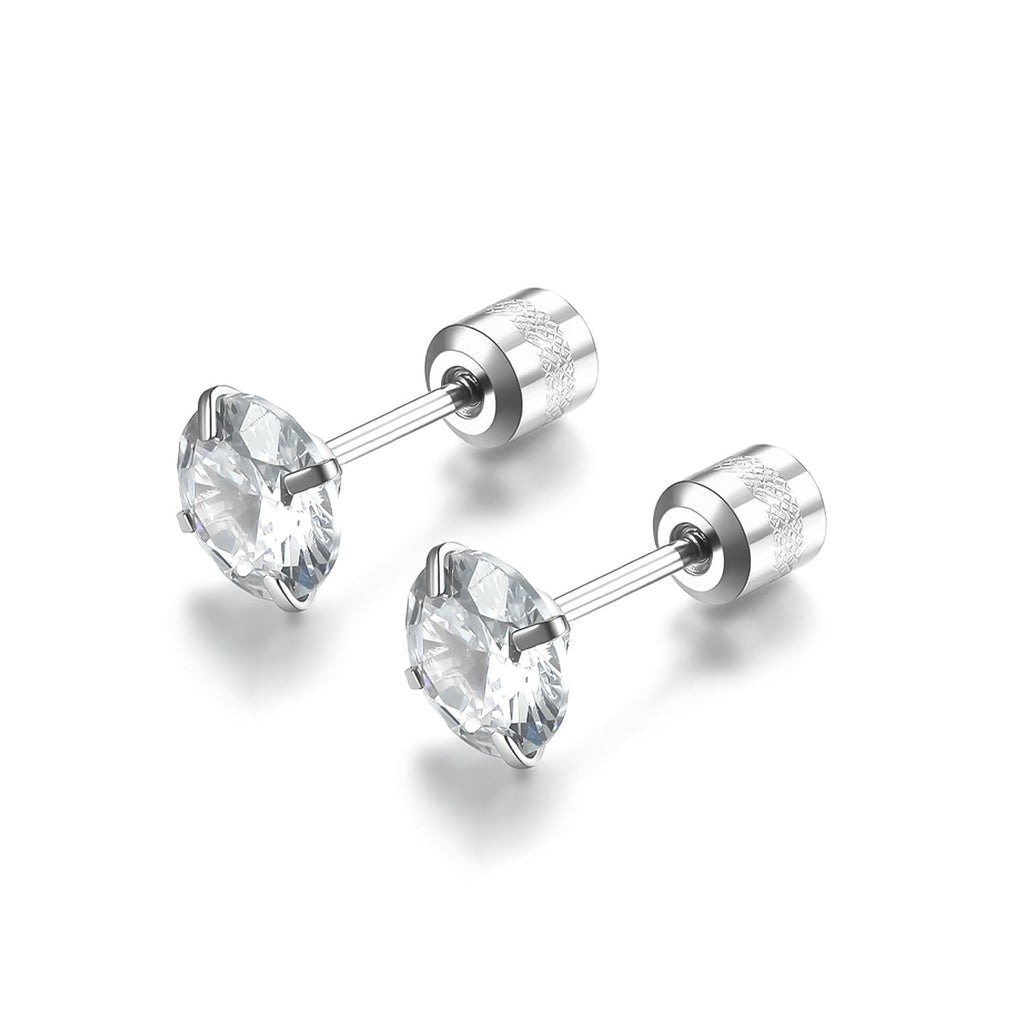 Aretes Solitario Clásicos | Oro blanco