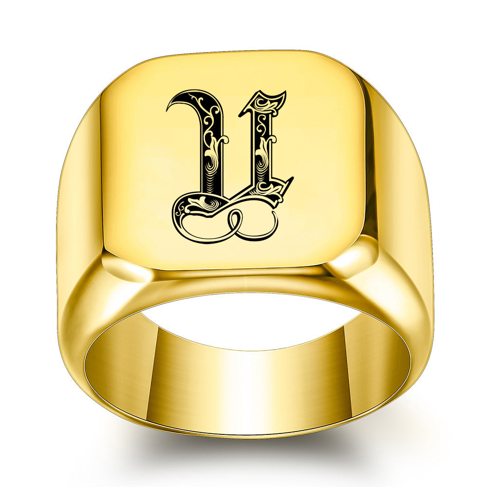 Anillo con Inicial Clásico Noble | Oro