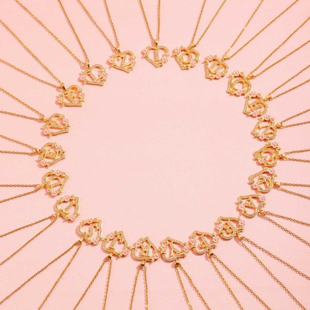 Collar con Inicial Floral | Oro