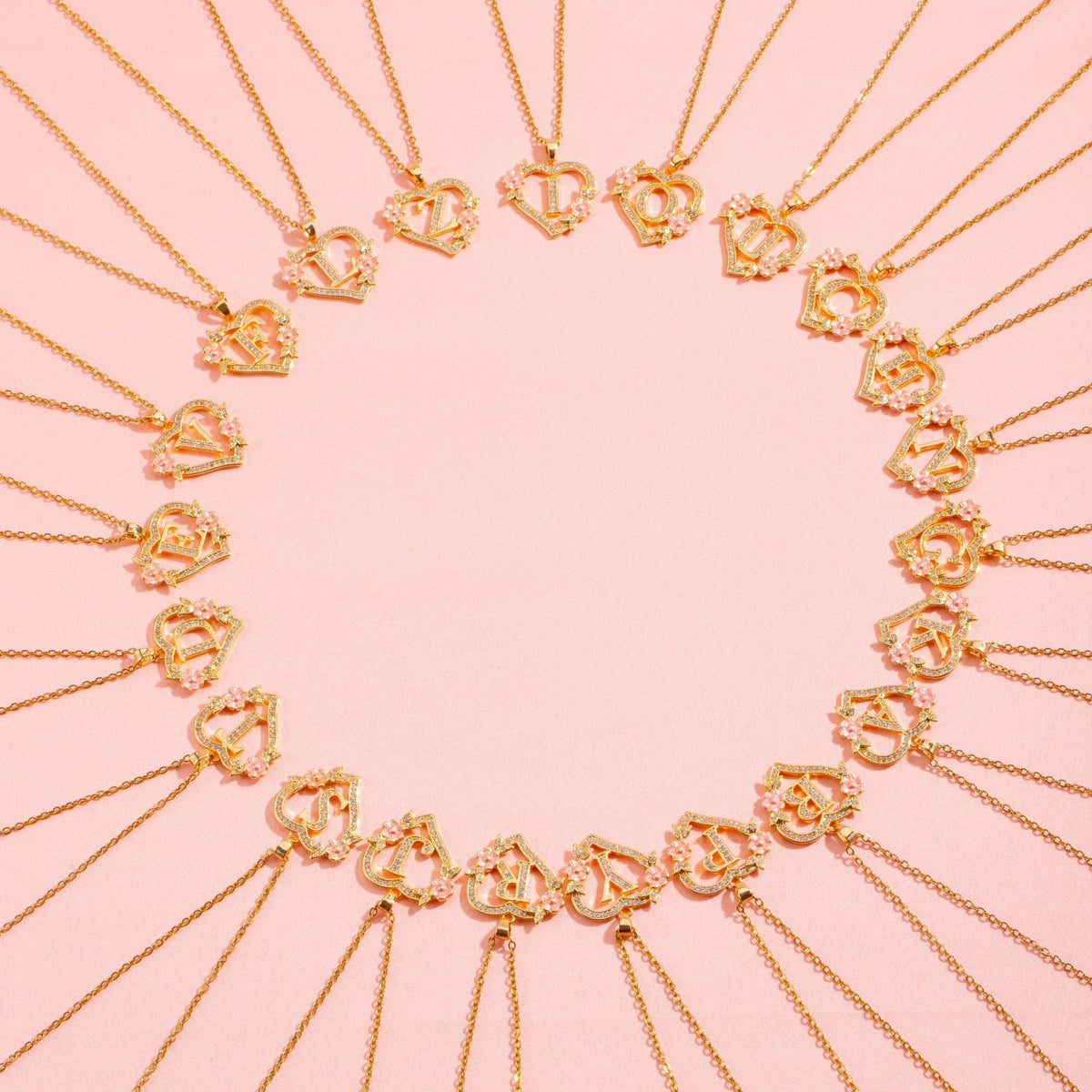 Collar con Inicial Floral | Oro