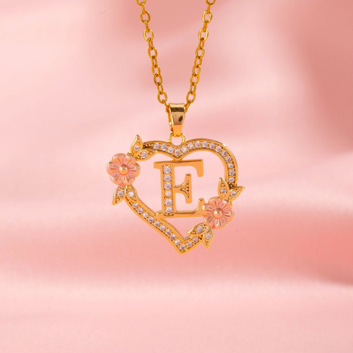 Collar con Inicial Floral | Oro