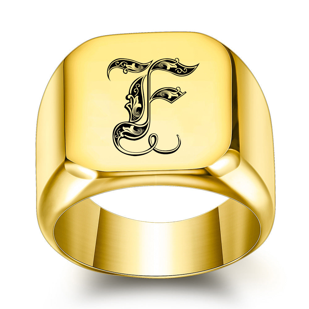 Anillo con Inicial Clásico Noble | Oro
