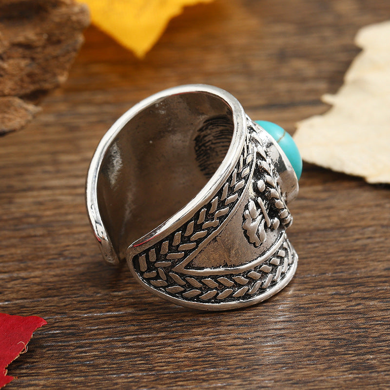 Anillo Abierto Ravik con Piedra | Oro blanco