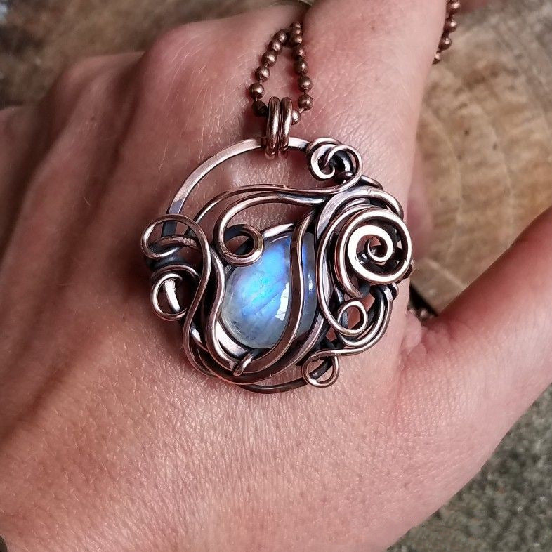 Collar Eulalia Piedra Celestial de Cobre