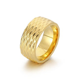 Anillo Kaelis de Banda Cuadriculada | Oro