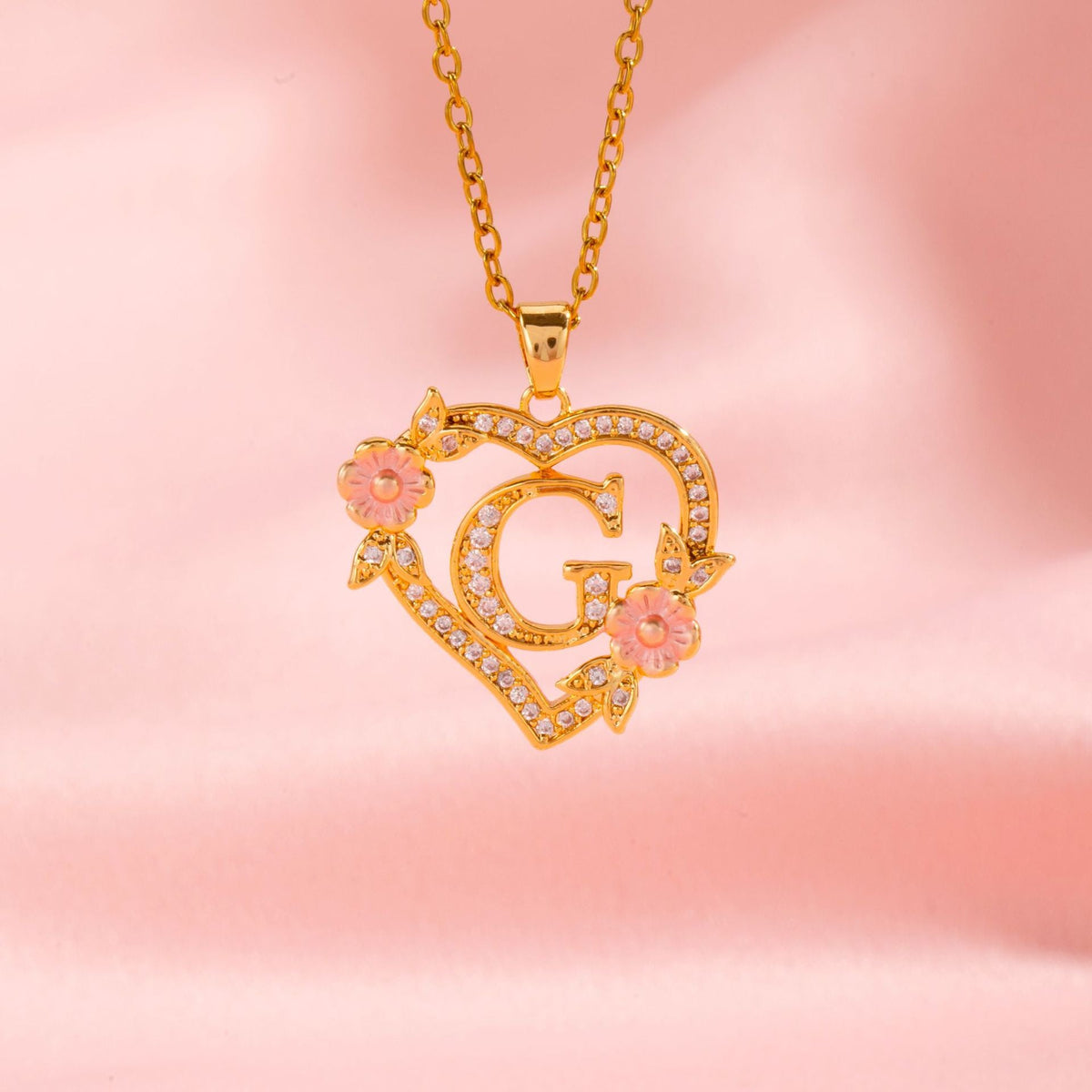 Collar con Inicial Floral | Oro