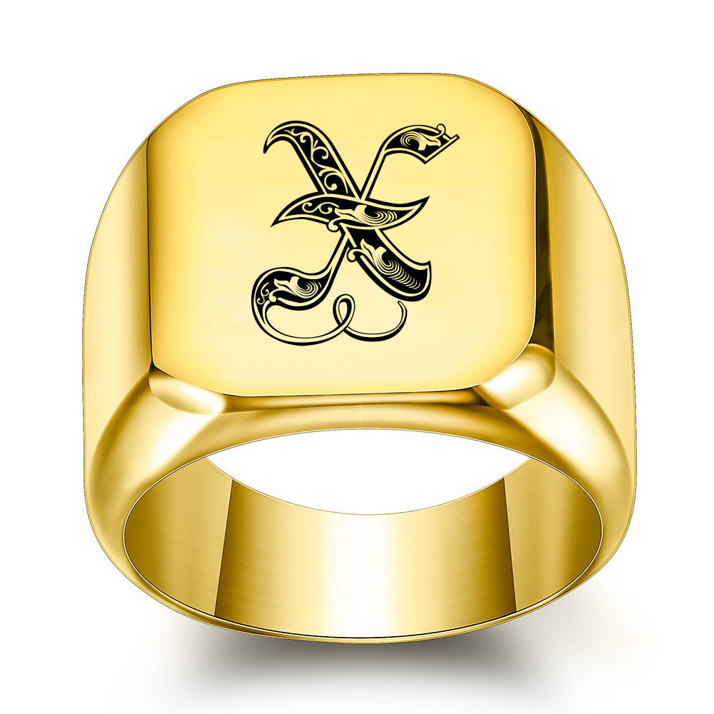 Anillo con Inicial Clásico Noble | Oro