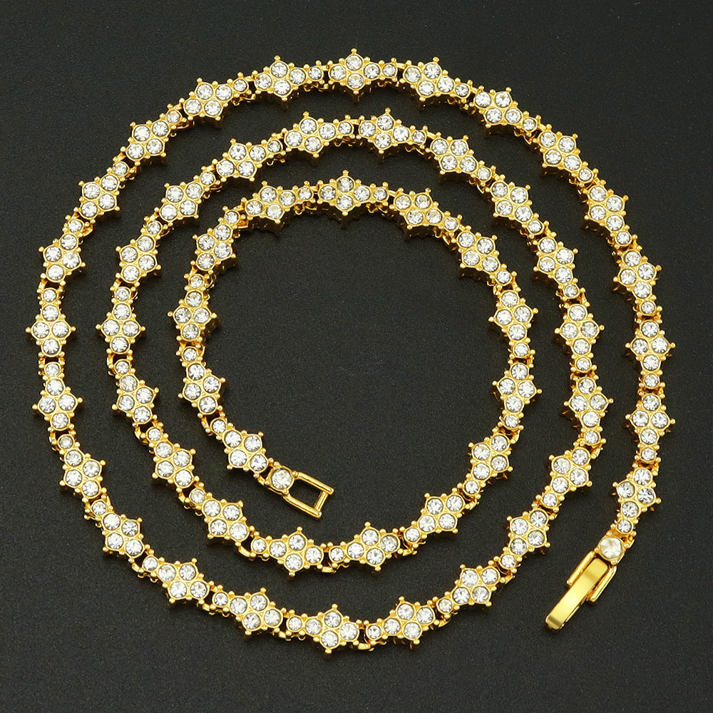 Collar de Tenis Clásico con Racimo | Oro blanco
