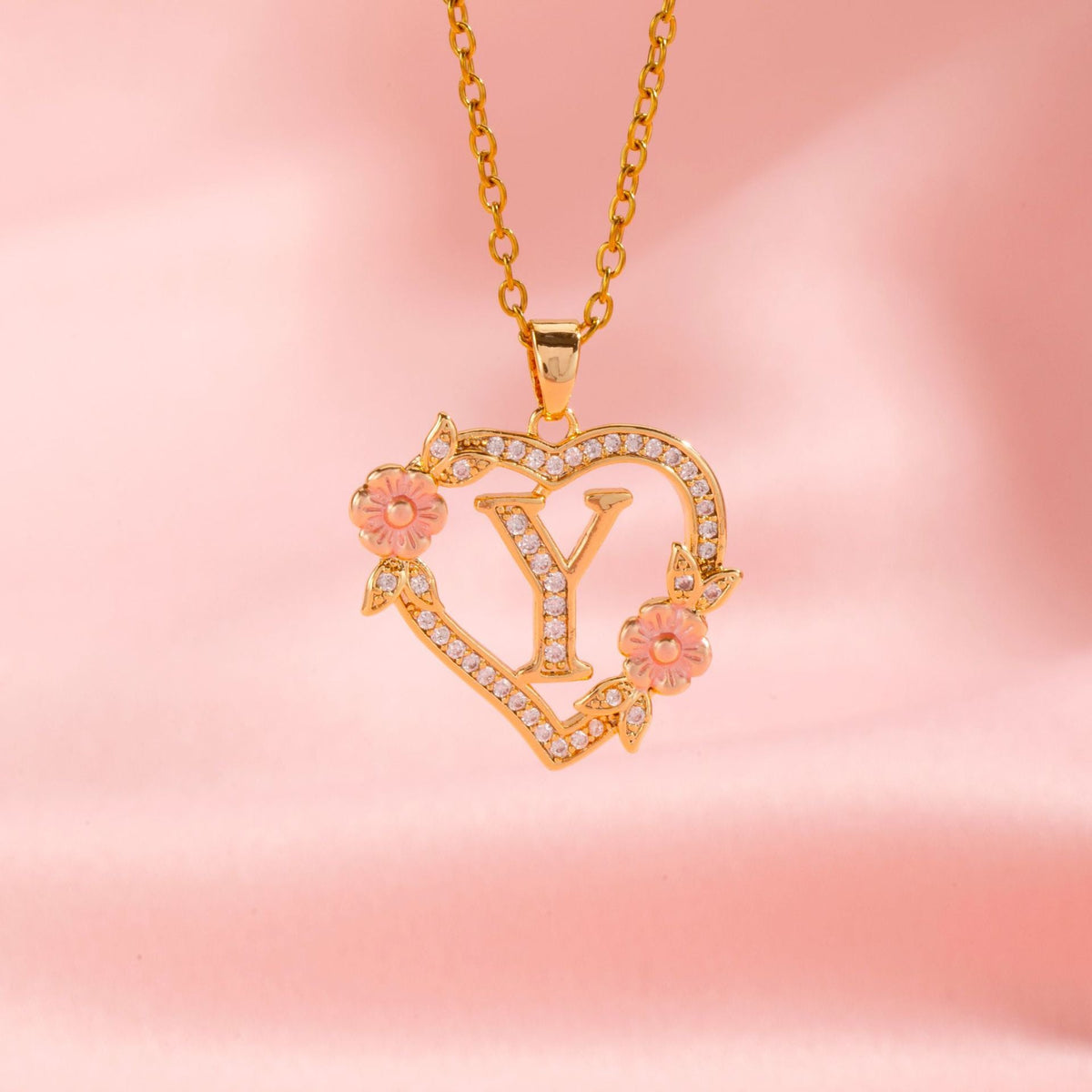 Collar con Inicial Floral | Oro