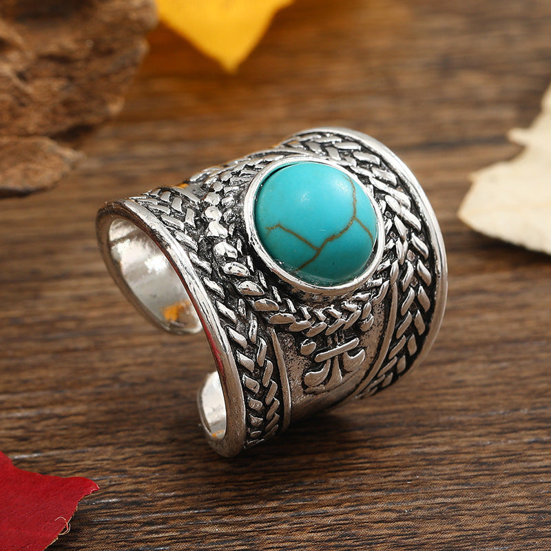 Anillo Abierto Ravik con Piedra | Oro blanco