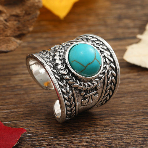 Anillo Abierto Ravik con Piedra | Oro blanco