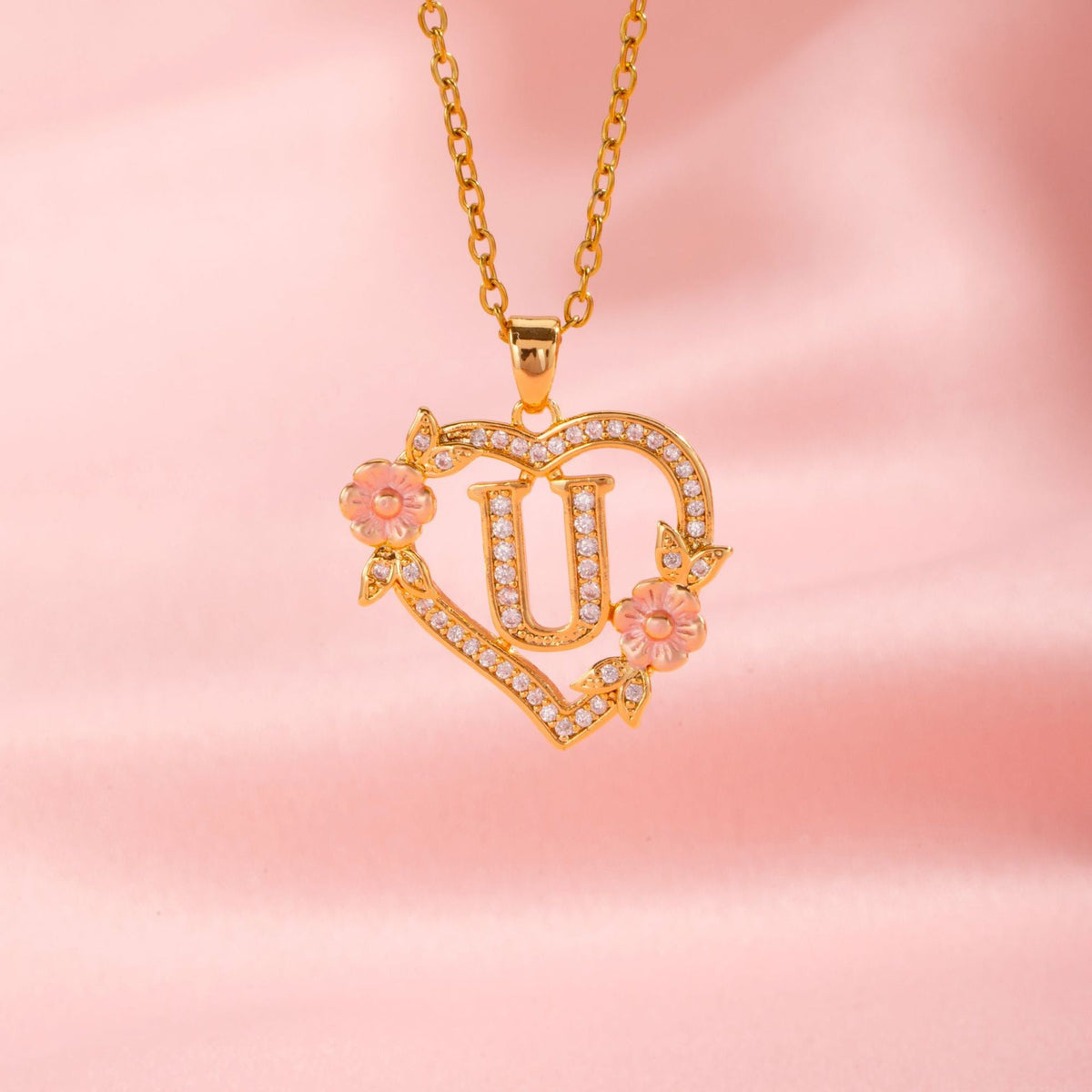 Collar con Inicial Floral | Oro