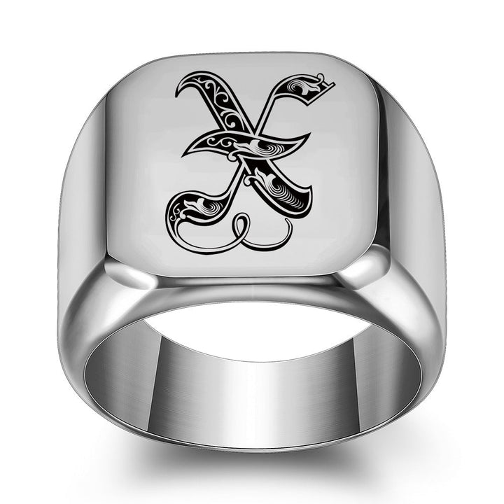 Anillo con Inicial Clásico Noble | Oro blanco