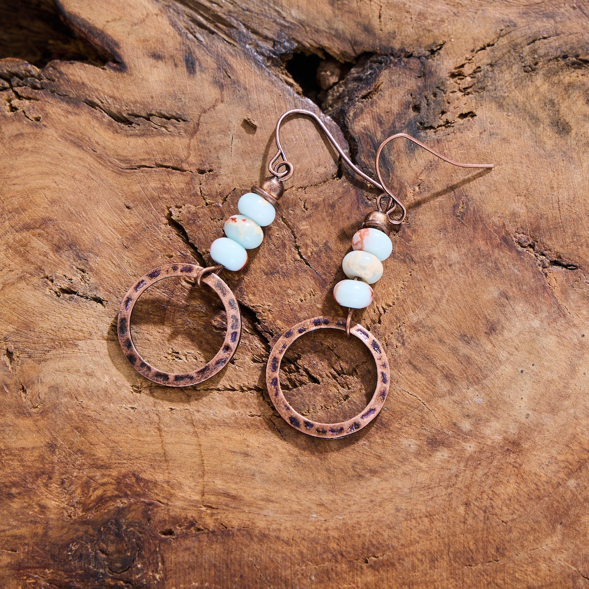 Aretes Esfera Brumosa Cobre