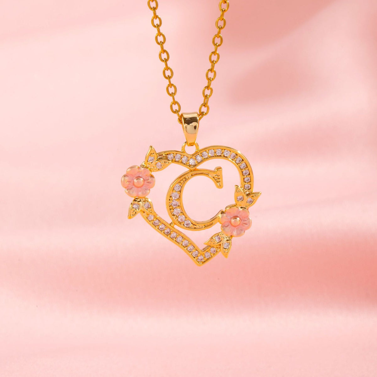Collar con Inicial Floral | Oro