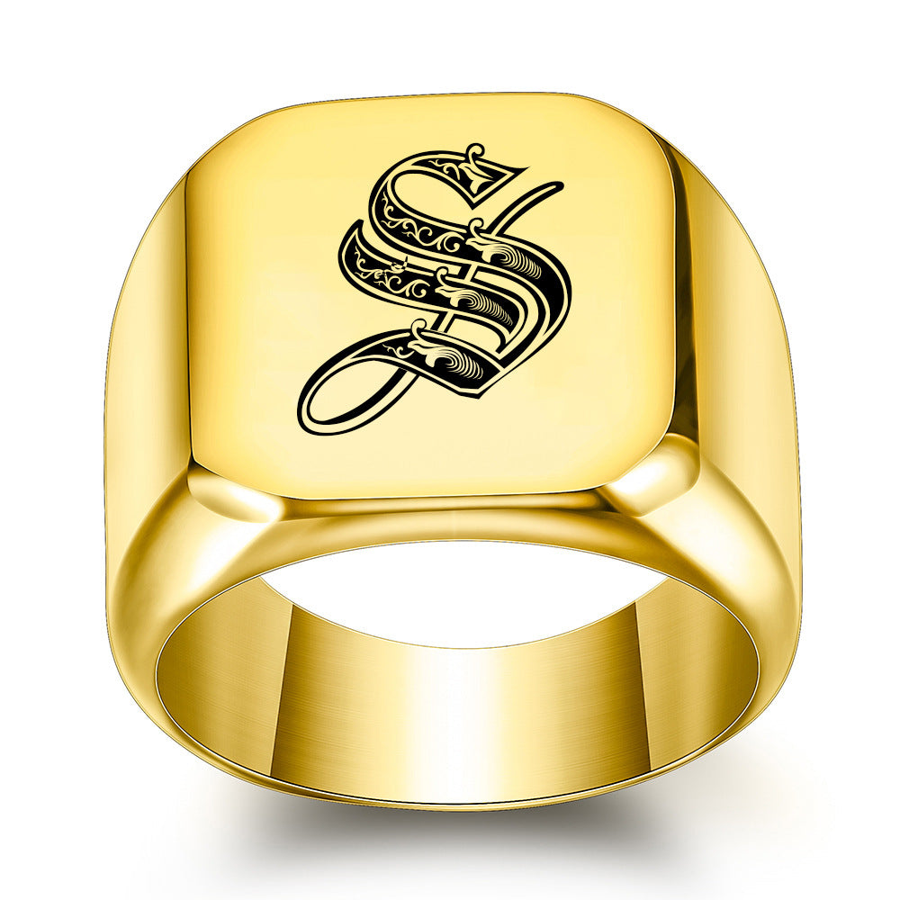 Anillo con Inicial Clásico Noble | Oro