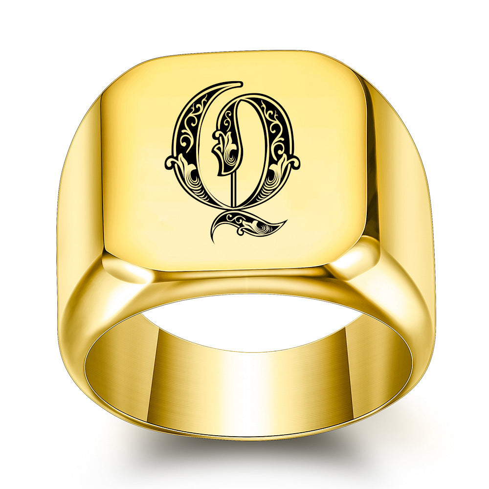Anillo con Inicial Clásico Noble | Oro