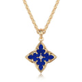 Collar con dije Trébol Azul | Oro