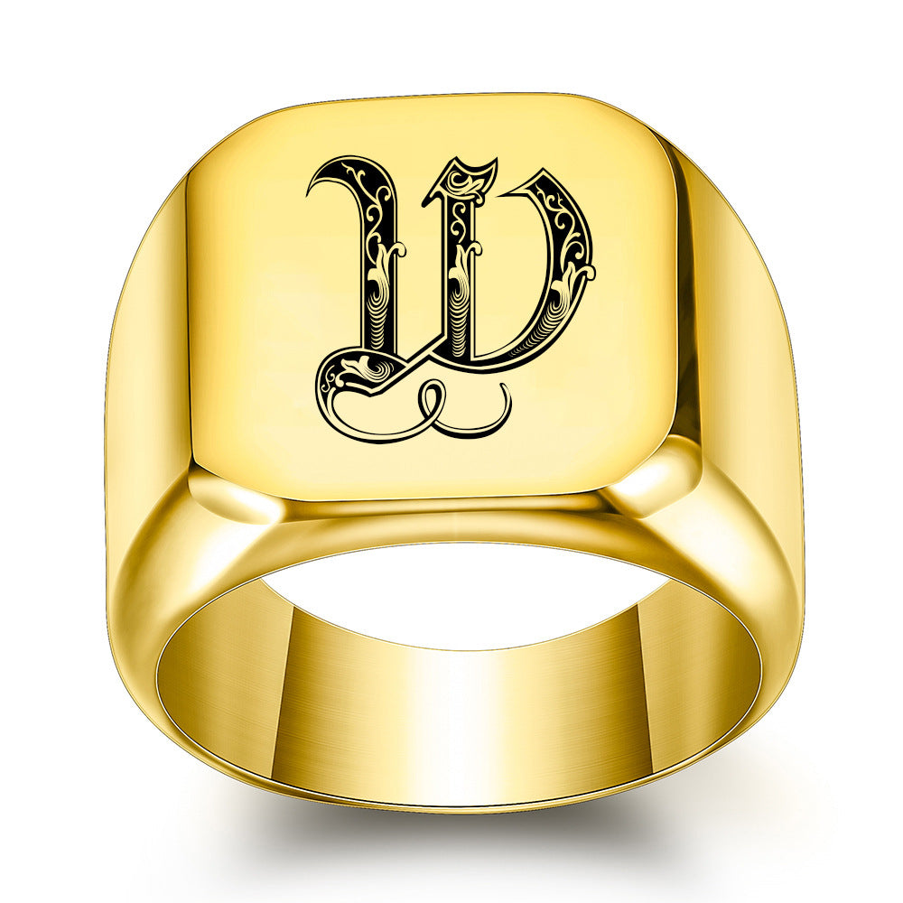 Anillo con Inicial Clásico Noble | Oro