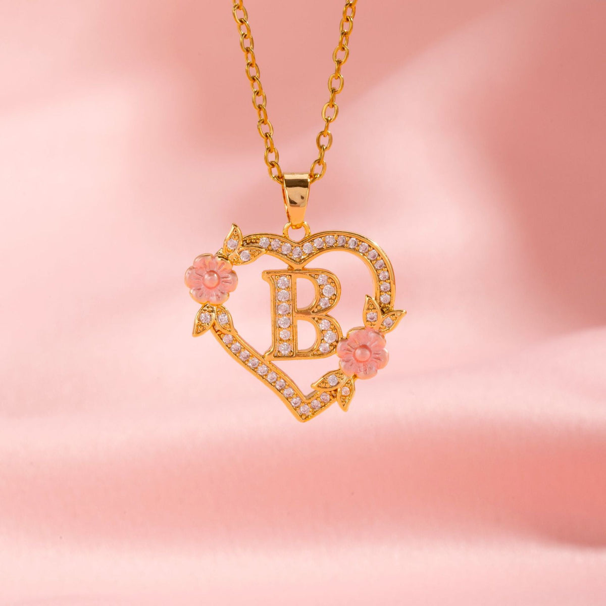 Collar con Inicial Floral | Oro
