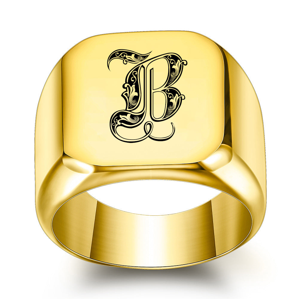 Anillo con Inicial Clásico Noble | Oro