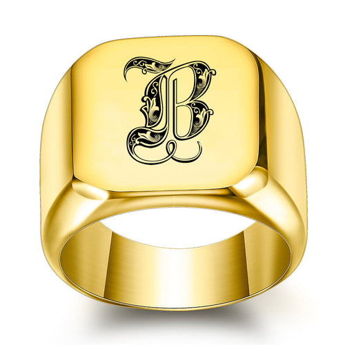 Anillo con Inicial Clásico Noble | Oro