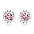 Aretes Musa Iluminada Rosa | Oro blanco