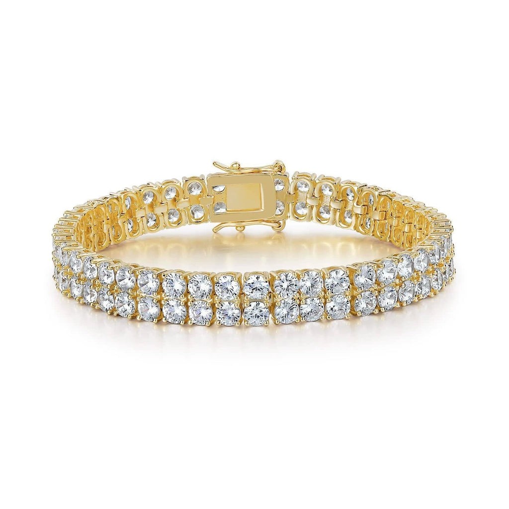 Pulsera de Tenis Doble Fila | Oro