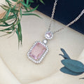 Collar con dije Rosa Pavé | Oro blanco