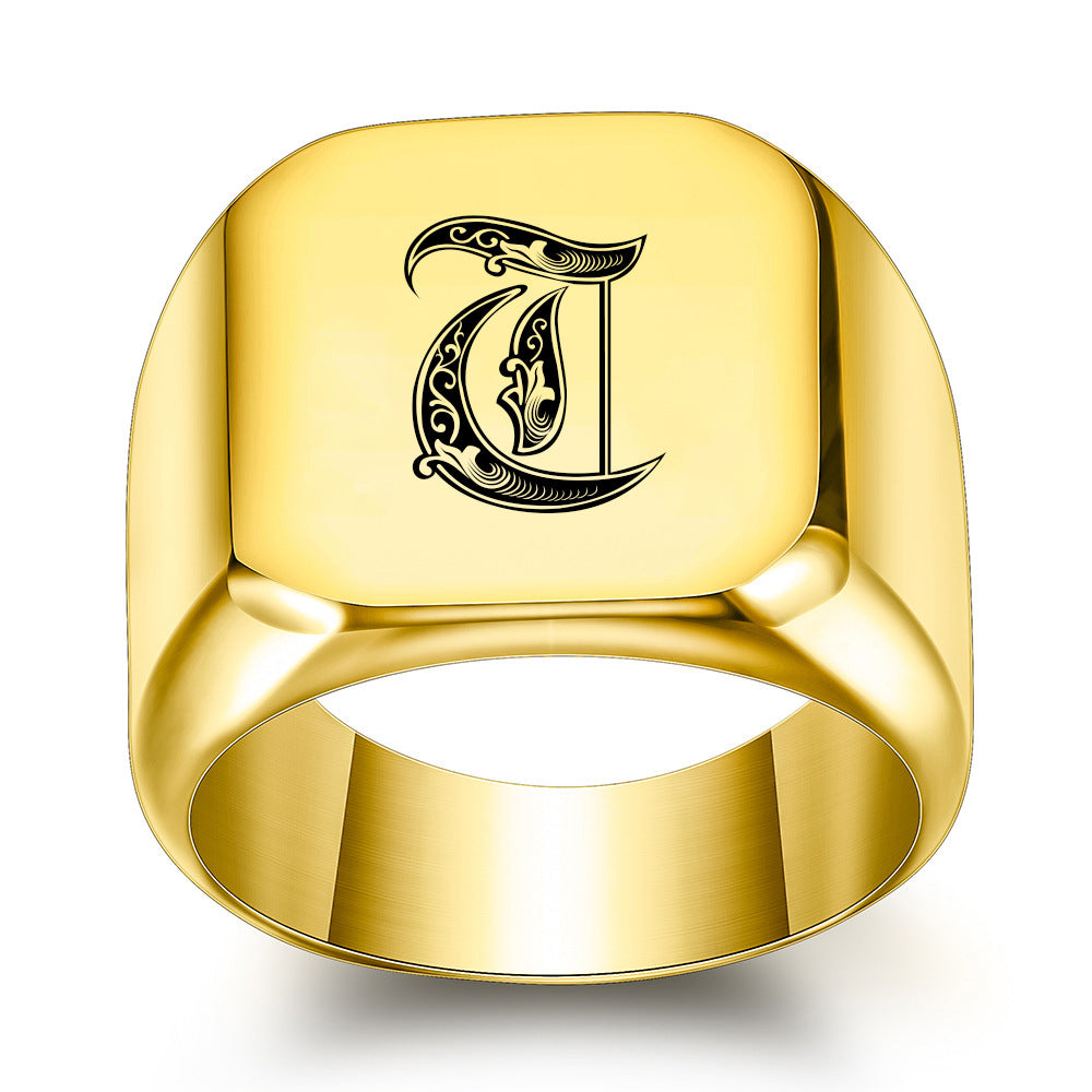 Anillo con Inicial Clásico Noble | Oro