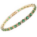 Pulsera de Tenis Esmeralda Trio | Oro
