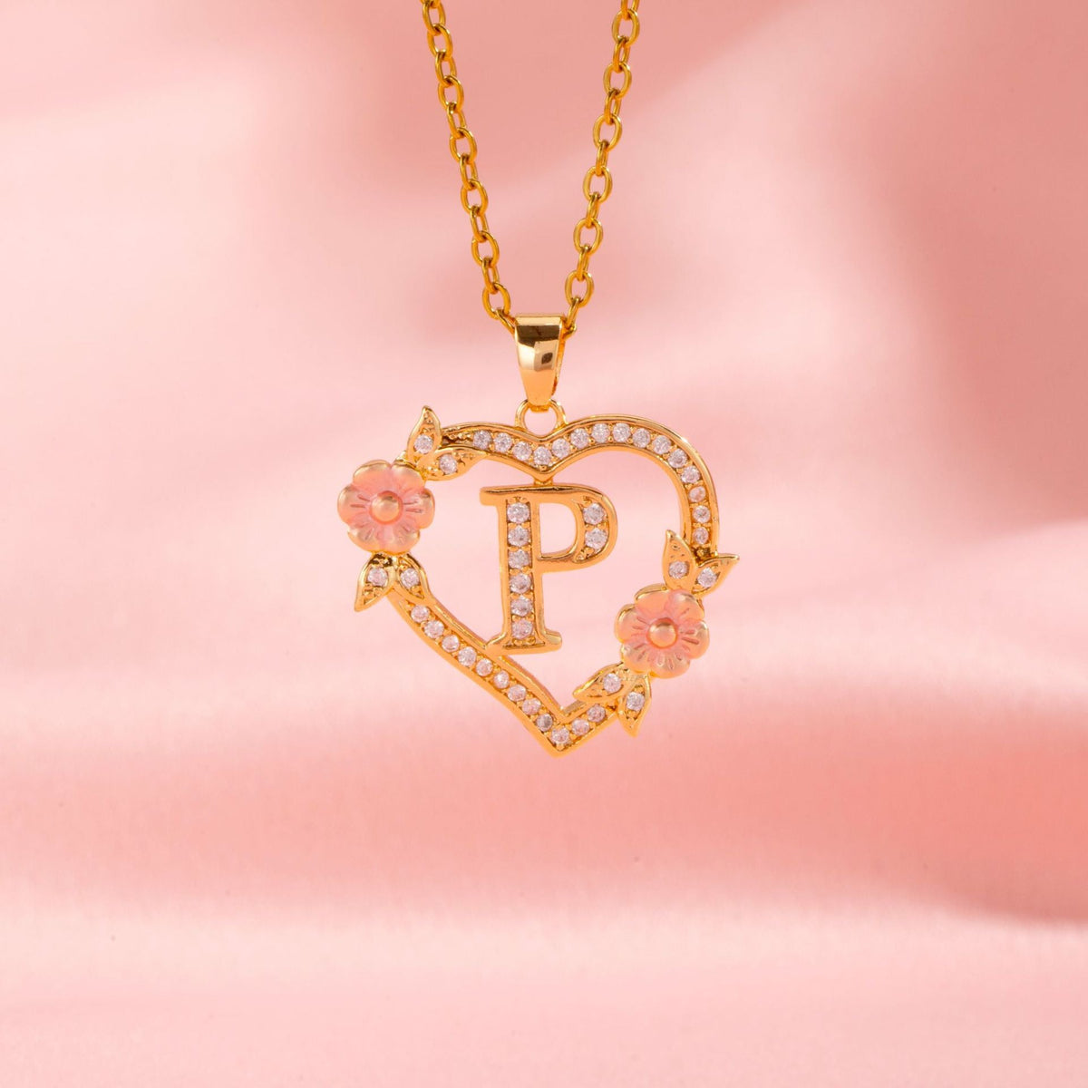 Collar con Inicial Floral | Oro
