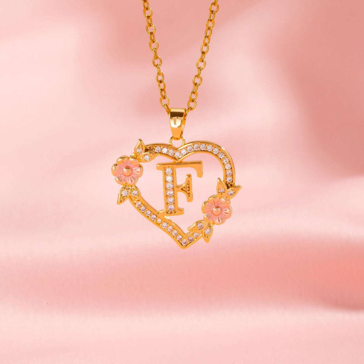 Collar con Inicial Floral | Oro