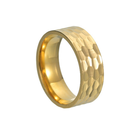 Anillo Varek Martillado | Oro blanco