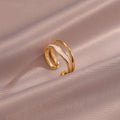 Anillo Sahira de Ondas en Capas | Oro