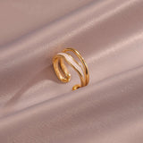 Anillo Sahira de Ondas en Capas | Oro
