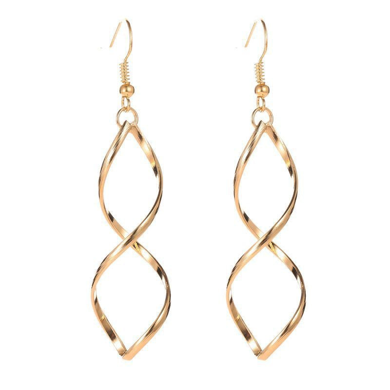 Aretes Espiral Colgantes | Oro