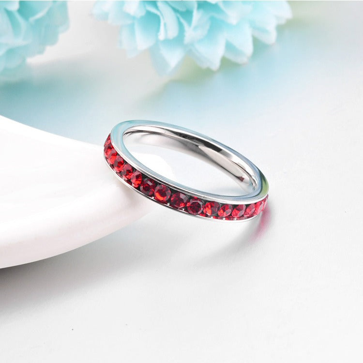Anillo de Eternidad con Rubí | Oro blanco