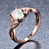 Anillo Sylva Moonhart Blanco | Oro rosa