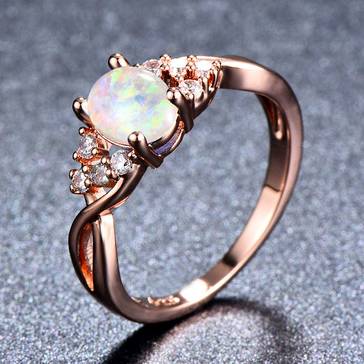 Anillo Sylva Moonhart Blanco | Oro rosa