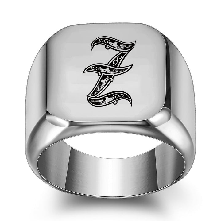 Anillo con Inicial Clásico Noble | Oro blanco