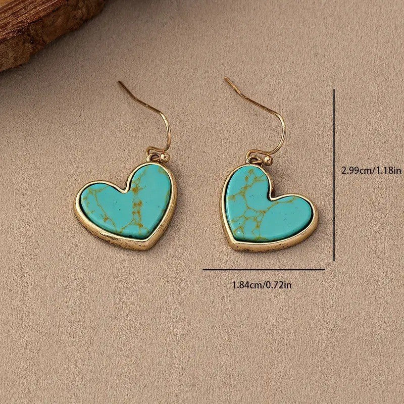 Aretes Amor Turquesa | Oro rosa