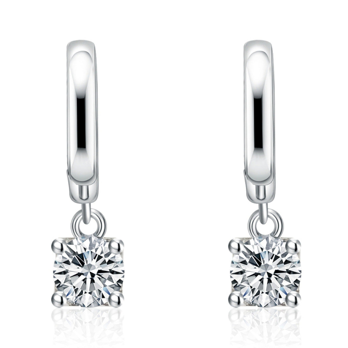 Aretes Colgantes Cuadrados Aurora | Oro blanco