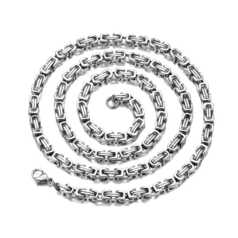 Collar Cadena Bizantina Korvin | Oro blanco
