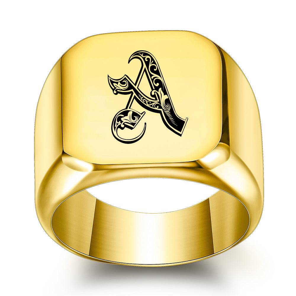 Anillo con Inicial Clásico Noble | Oro
